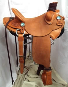 wade saddle Paua shell conchos